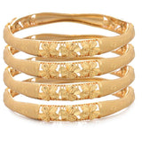 4Pcs Dubai Bangles Women African Wedding 24K Bridal Jewelry Ethiopia