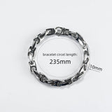 10mm Wide Hip Hop Stainless Steel Bracelets for Men Silver Accessories