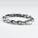 10mm Wide Hip Hop Stainless Steel Bracelets for Men Silver Accessories