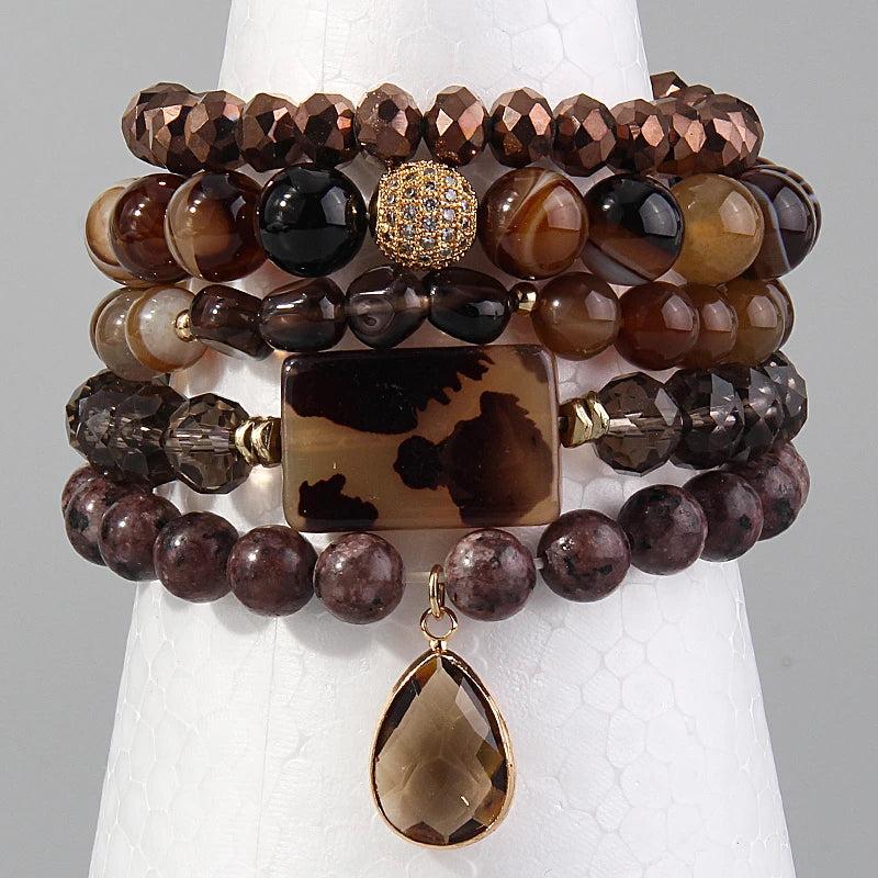 Boho Beaded Bracelet 5pc Stack Drop Bracelet & Bangle Sets