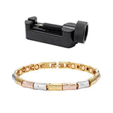 Ladies Tri-color Magnetic Bracelet for Pain Relief in Gold-Rose Gold-Silver