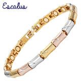 Ladies Tri-color Magnetic Bracelet for Pain Relief in Gold-Rose Gold-Silver