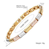 Ladies Tri-color Magnetic Bracelet for Pain Relief in Gold-Rose Gold-Silver