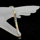Ladies Tri-color Magnetic Bracelet for Pain Relief in Gold-Rose Gold-Silver