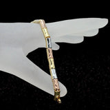 Ladies Tri-color Magnetic Bracelet for Pain Relief in Gold-Rose Gold-Silver