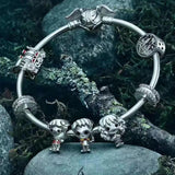 Women Bracelet Snowflake Pendant Ocean Star Glass Beads Charm Bracelet