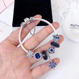 Women Bracelet Snowflake Pendant Ocean Star Glass Beads Charm Bracelet