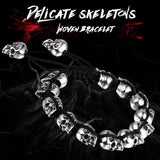 316L Stainless Steel Hand-woven Skull Bracelet Pop Rock Punk Men's Jewelry
