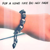316L Stainless Steel Hand-woven Skull Bracelet Pop Rock Punk Men's Jewelry