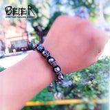 316L Stainless Steel Hand-woven Skull Bracelet Pop Rock Punk Men's Jewelry