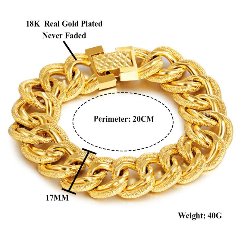 Men's Domineering Double Ring Bracelet Wedding Jewelry