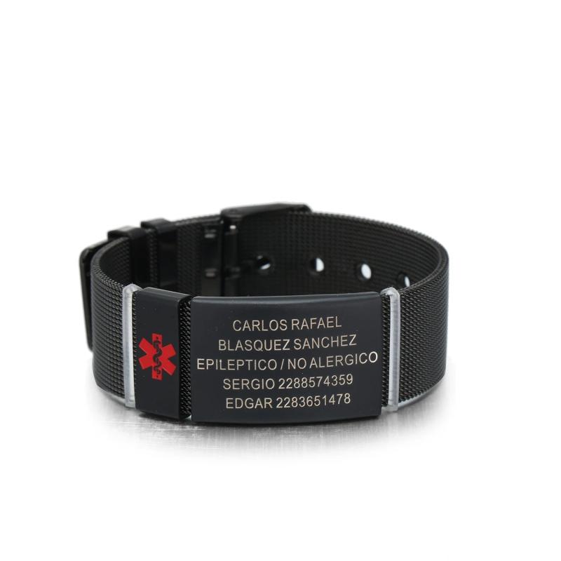Medical ID Bracelet Watch Chain Stainless Steel Sport Medical Alert ID