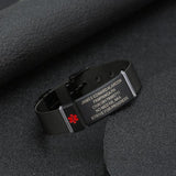Medical ID Bracelet Watch Chain Stainless Steel Sport Medical Alert ID