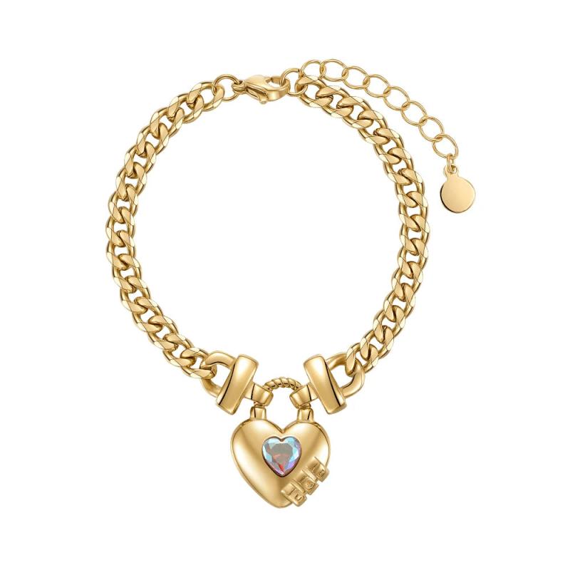 Heart-shaped Zirco Bracelet Stainless Steel Jewelry