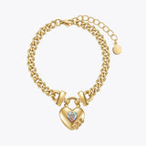 Heart-shaped Zirco Bracelet Stainless Steel Jewelry