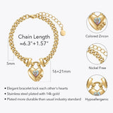 Heart-shaped Zirco Bracelet Stainless Steel Jewelry