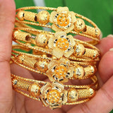 African Wedding Gift Beads Dubai Bangles For Women Flower Bracelet