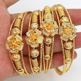 African Wedding Gift Beads Dubai Bangles For Women Flower Bracelet