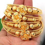 African Wedding Gift Beads Dubai Bangles For Women Flower Bracelet