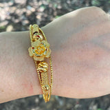 African Wedding Gift Beads Dubai Bangles For Women Flower Bracelet