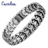 Vintage Silver Magnetic Bracelet Men Wristband Health Jewelry