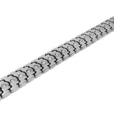 Vintage Silver Magnetic Bracelet Men Wristband Health Jewelry