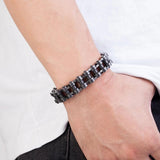 Heavy Stainless Steel Men's Bracelet Punk Rock Motorcycle Accessory