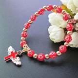 12 Pcs Angel Wing Cross Bracelet Baptism Favor