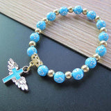 12 Pcs Angel Wing Cross Bracelet Baptism Favor
