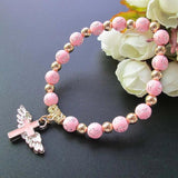 12 Pcs Angel Wing Cross Bracelet Baptism Favor