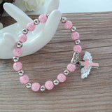 12 Pcs Angel Wing Cross Bracelet Baptism Favor