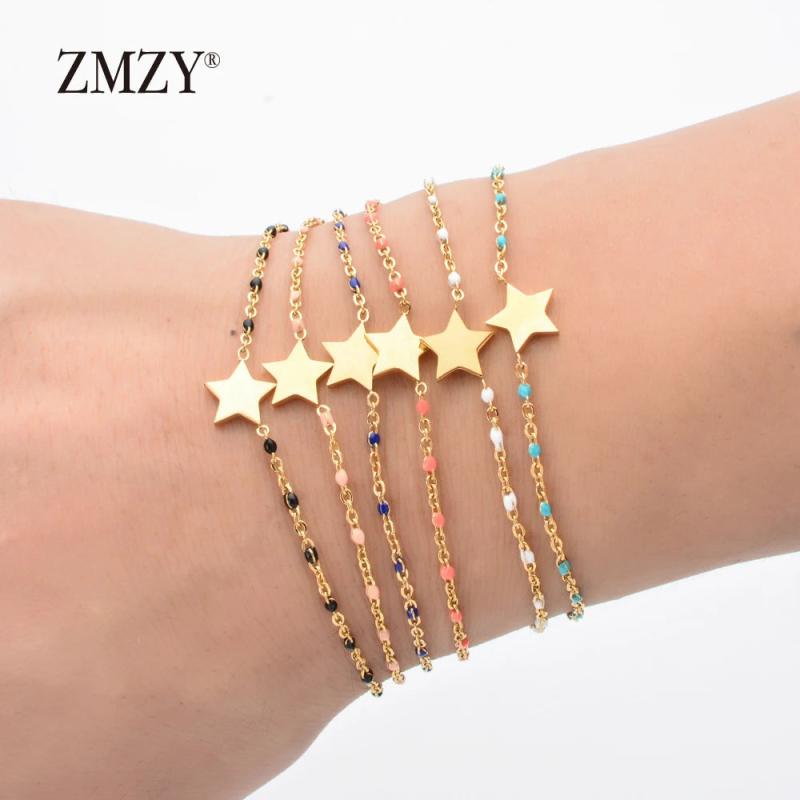 6pcs Mixed Boho Star Charm Link Chain Bracelet Women Accessories