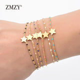 6pcs Mixed Boho Star Charm Link Chain Bracelet Women Accessories