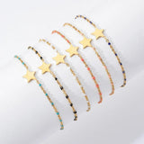 6pcs Mixed Boho Star Charm Link Chain Bracelet Women Accessories
