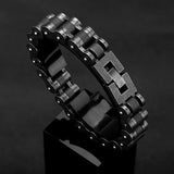 Punk Knight Bracelet Men Stainless Steel Motorcycle Bike Chain Wristband Hand
