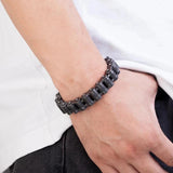 Punk Knight Bracelet Men Stainless Steel Motorcycle Bike Chain Wristband Hand