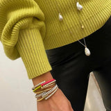 Summer Neon Enamel Bangle Bracelet for Women