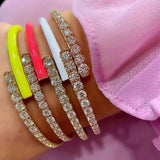 Summer Neon Enamel Bangle Bracelet for Women