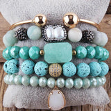 RH Beaded Bracelet 5pc Stack Bracelet Bangle Sets For Women