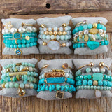 RH Beaded Bracelet 5pc Stack Bracelet Bangle Sets For Women