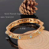 Arabian Dubai Plated Bracelet Metal Flower Wedding Bridal Bracelet