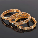 Arabian Dubai Plated Bracelet Metal Flower Wedding Bridal Bracelet