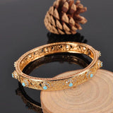 Arabian Dubai Plated Bracelet Metal Flower Wedding Bridal Bracelet