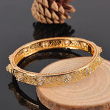 Arabian Dubai Plated Bracelet Metal Flower Wedding Bridal Bracelet