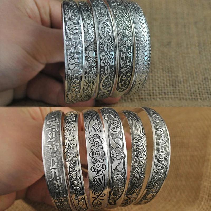 Yumfeel Tibetan Silver Cuff Bracelet 10pcs/lot