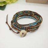 Druzy Stone Bead 5 Wraps Crystal Bracelet Jewelry