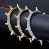 Spikes Rivet Stud Mens Charm Bracelet Hip Hop Bling Jewelry