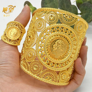 Cuff Bangles With Rings African Indian Carve Bangles