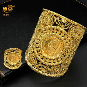 Cuff Bangles With Rings African Indian Carve Bangles