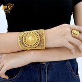 Cuff Bangles With Rings African Indian Carve Bangles